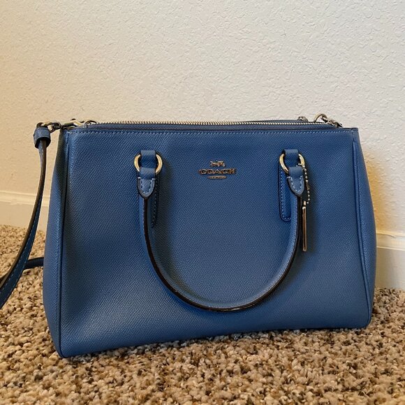 Coach | Bags | Coach Carryall Purse Blue Large | Poshmark